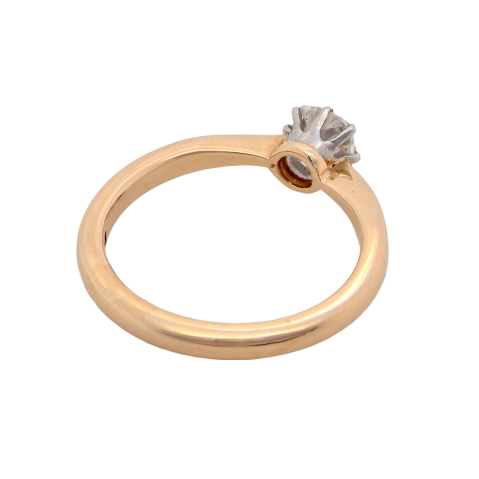 A solitaire Diamond Ring rear view