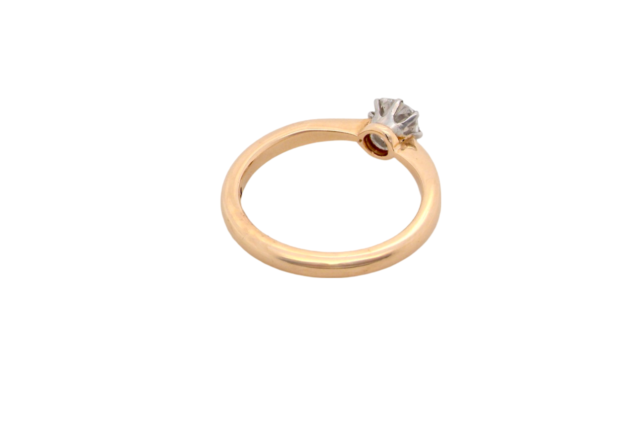 A solitaire Diamond Ring rear aspect