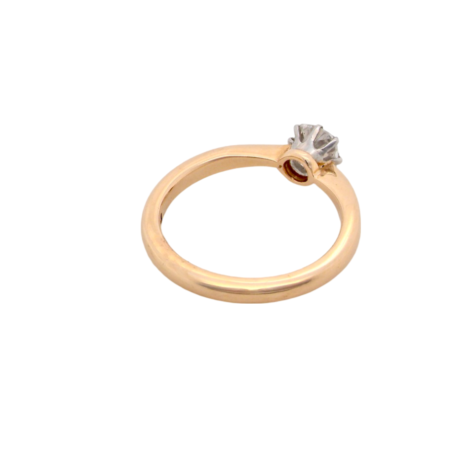 A solitaire Diamond Ring rear aspect