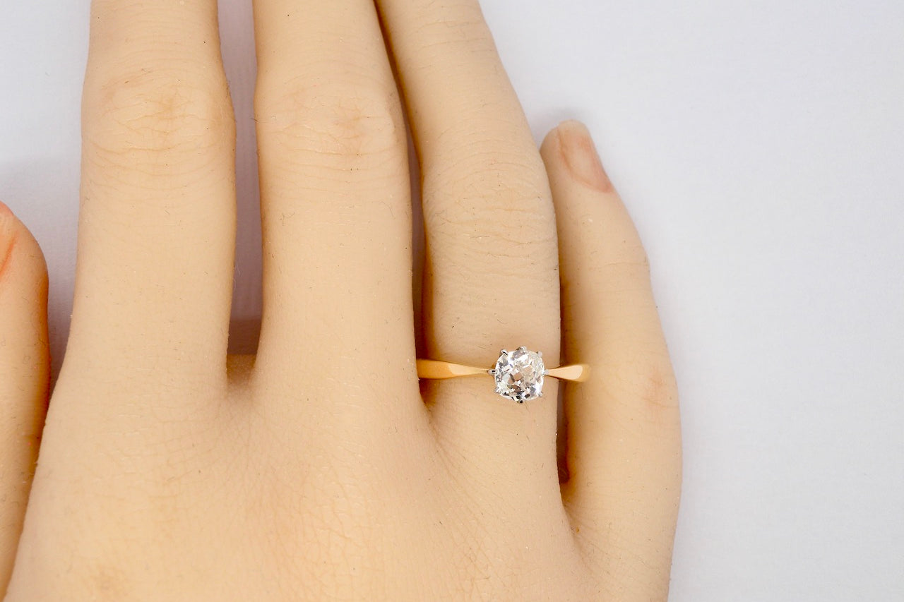 A solitaire Diamond Ring finger view