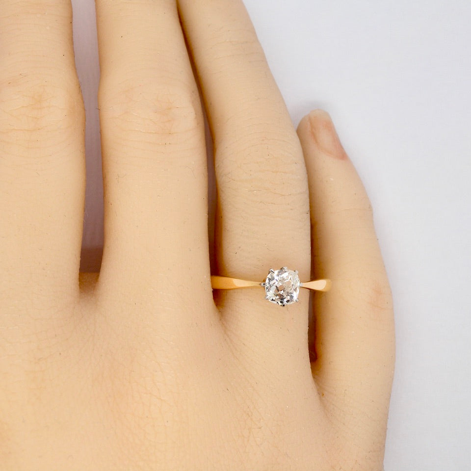 A solitaire Diamond Ring finger view