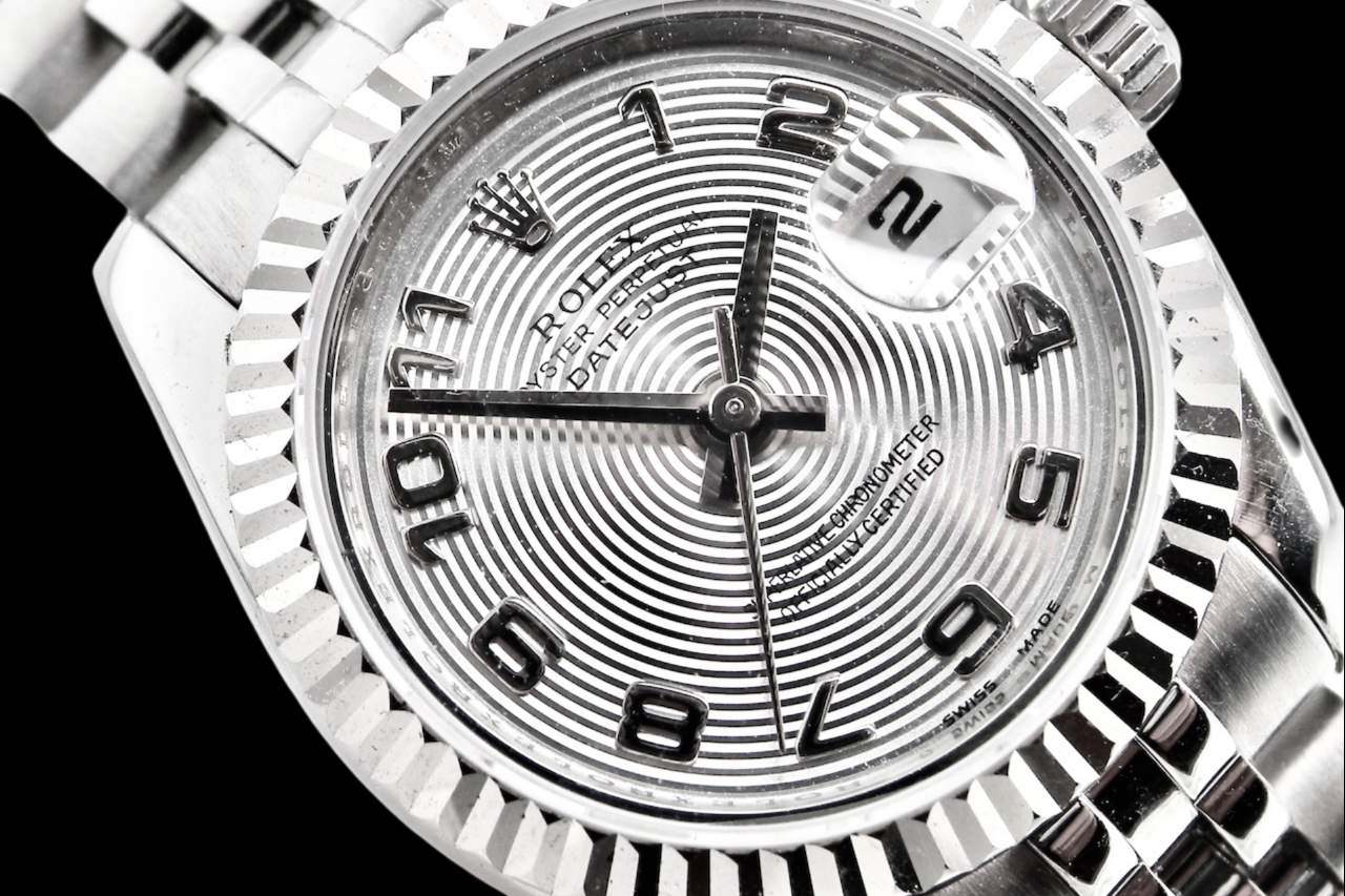womans steel Rolex wrist watch 179174