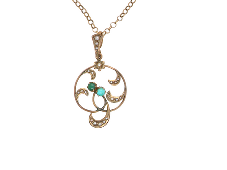 A Victorian Turquoise and Pearl pendant