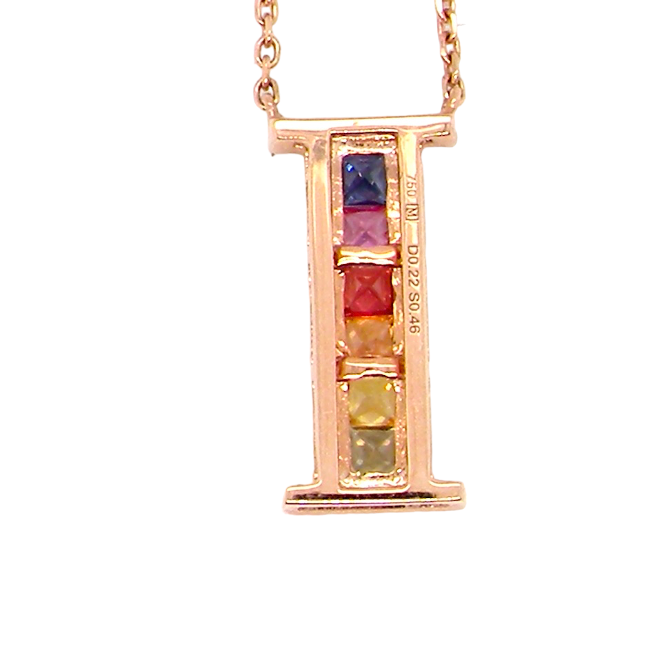 vintage vari-hue sapphire and diamond pendant.