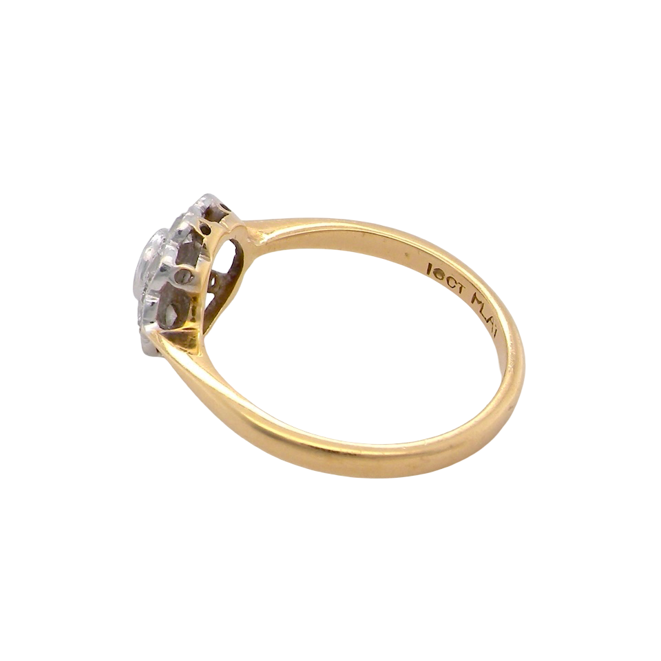 A ruby cluster ring