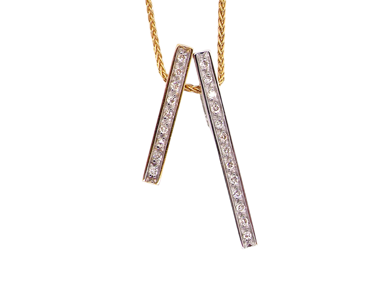 double bar diamond pendant