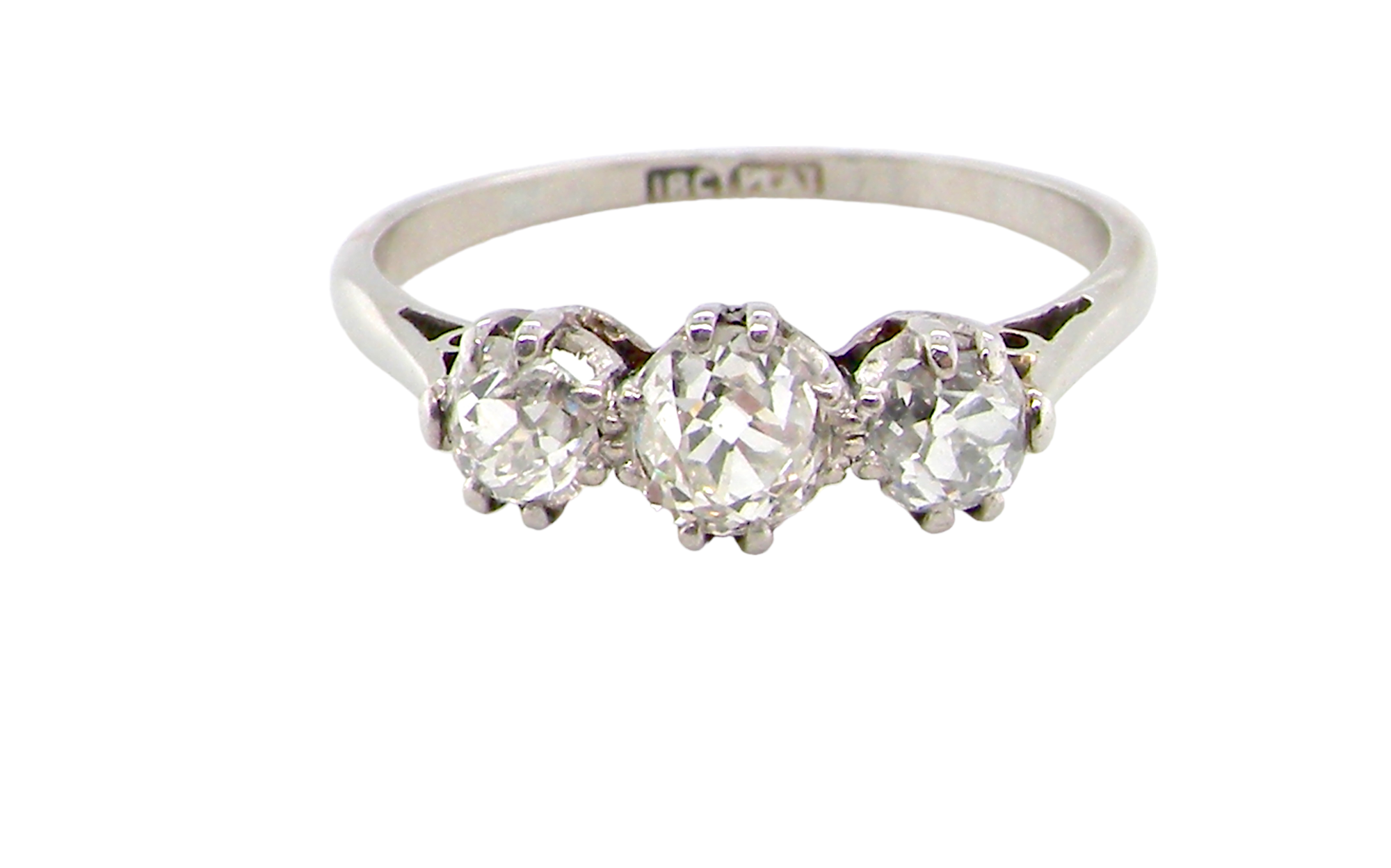 vintage three stone diamond ring