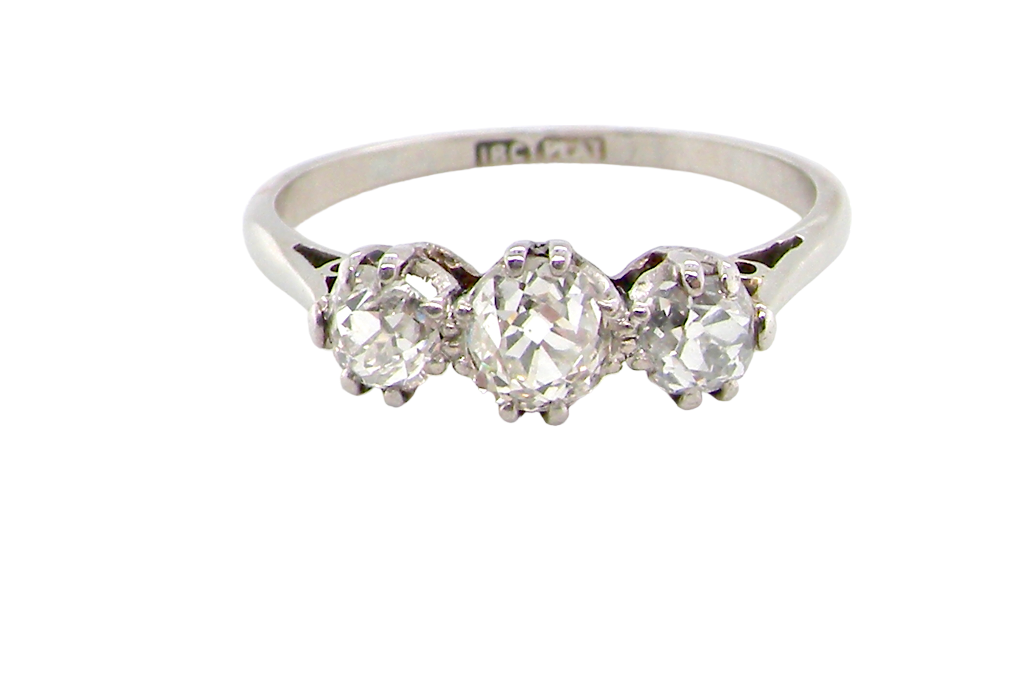 vintage three stone diamond ring