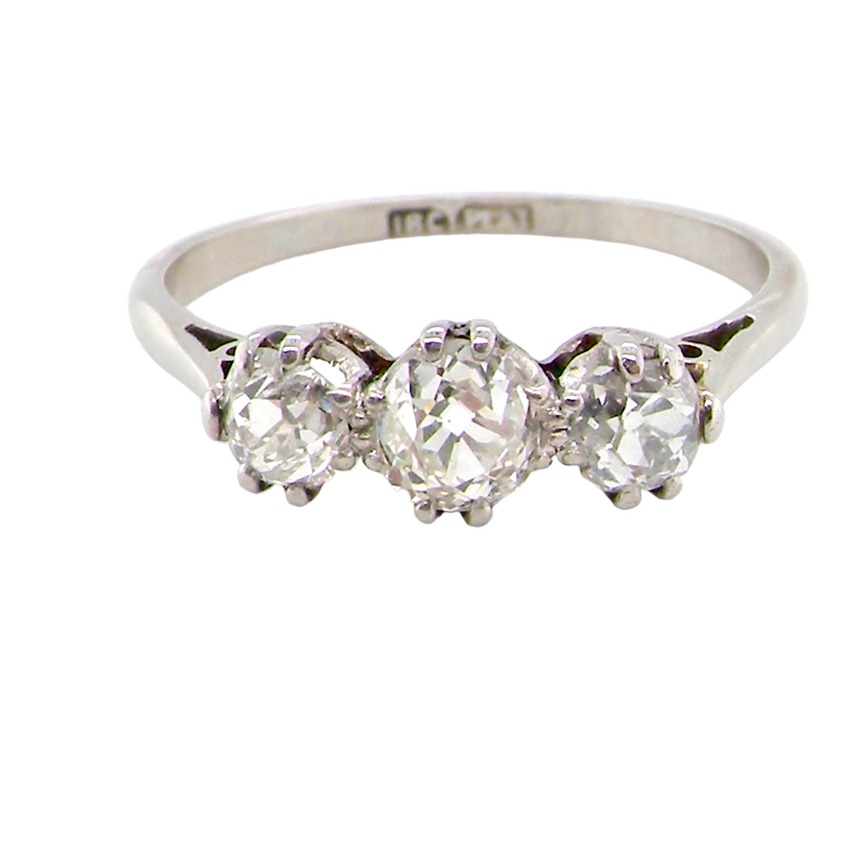 vintage three stone diamond ring