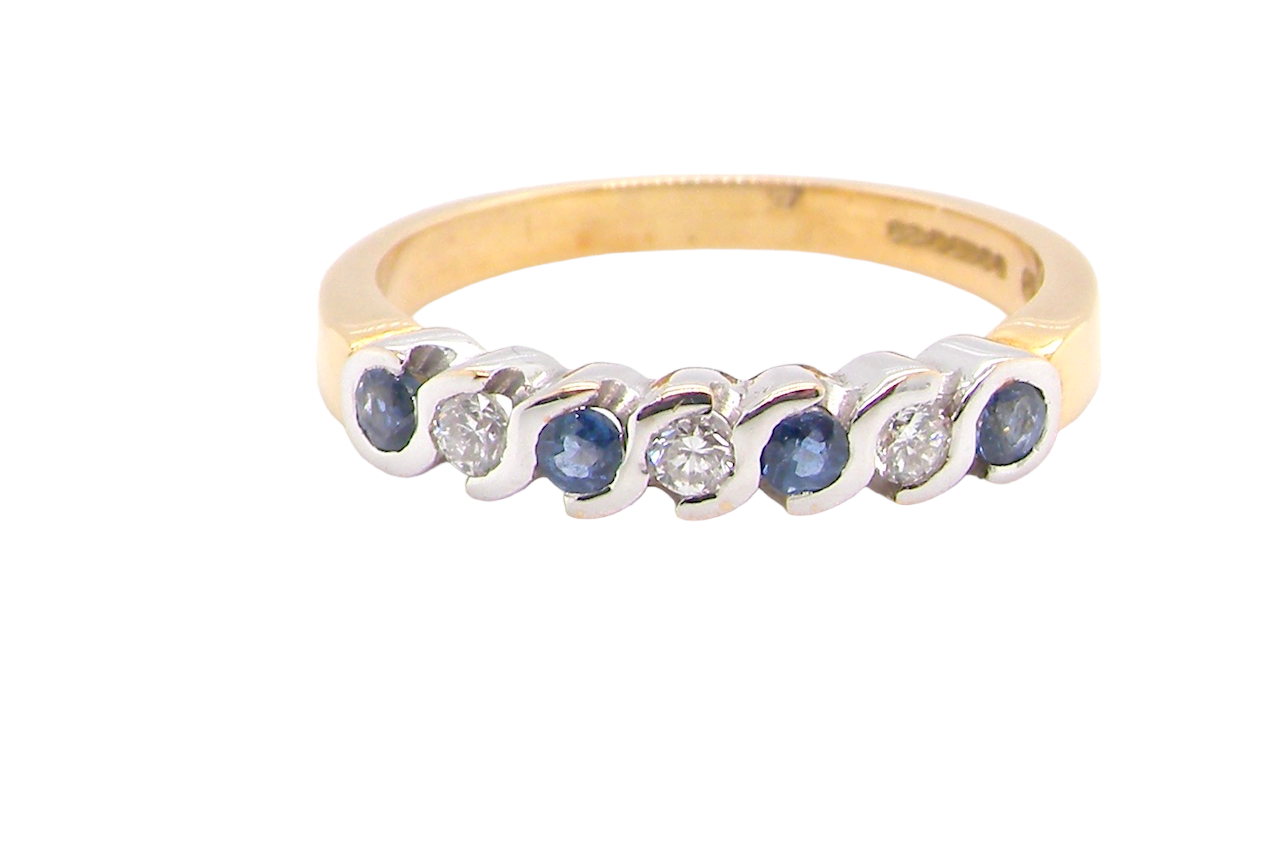 sapphire and diamond eternity ring