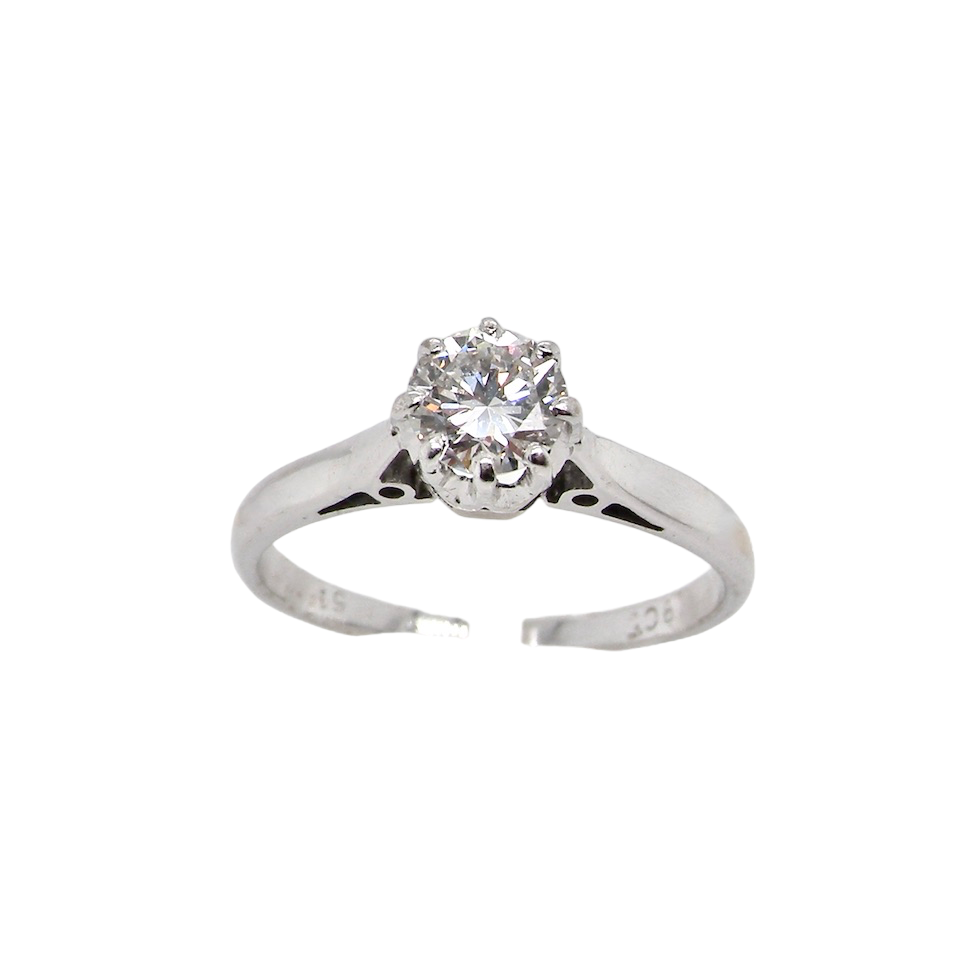white gold solitaire diamond ring