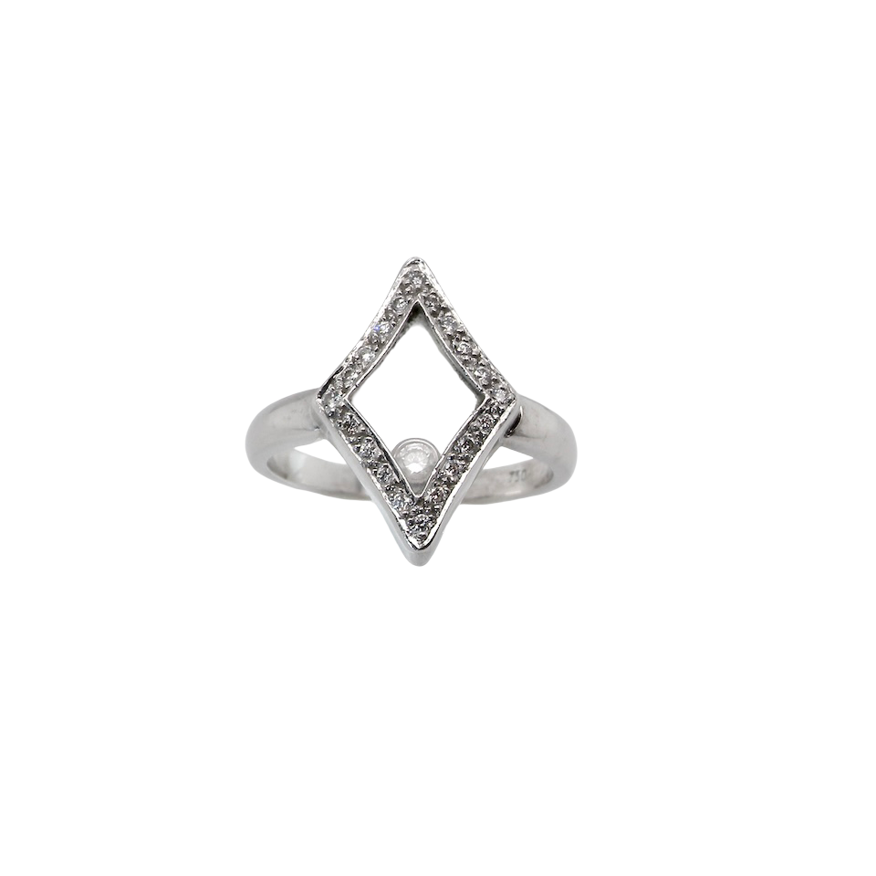 A marquise shaped 'Happy Diamonds' style ring