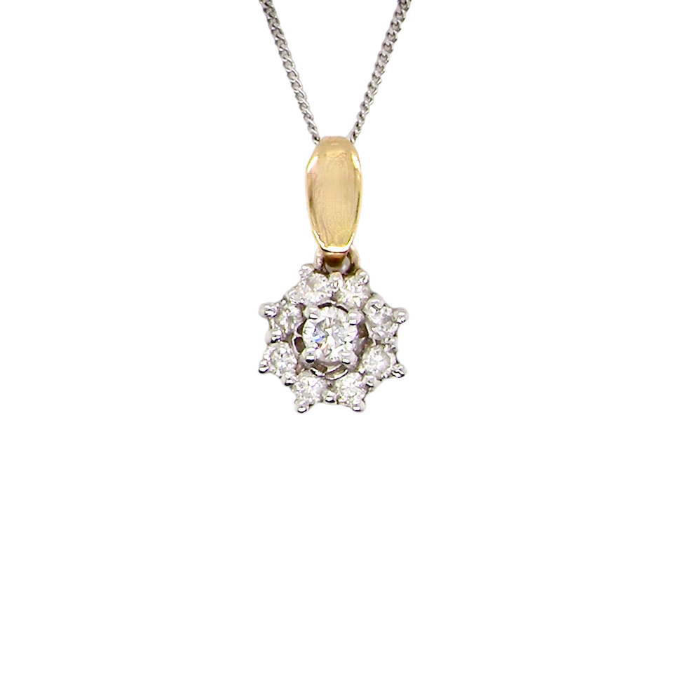 diamond cluster pendant