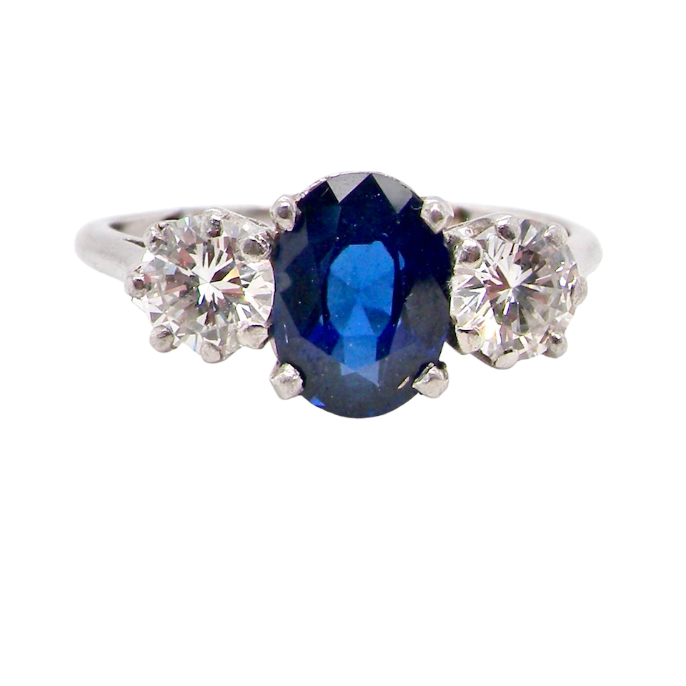 sapphire and diamond trilogy ring