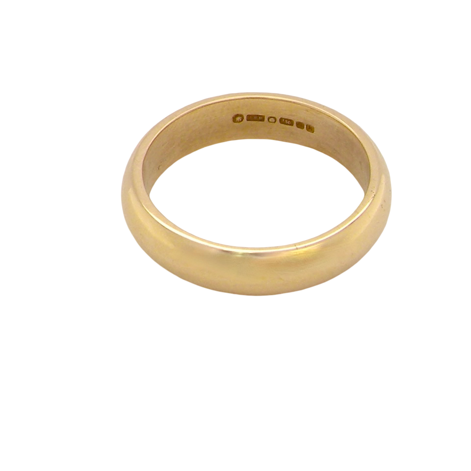 D shaped wedding ring -18ct