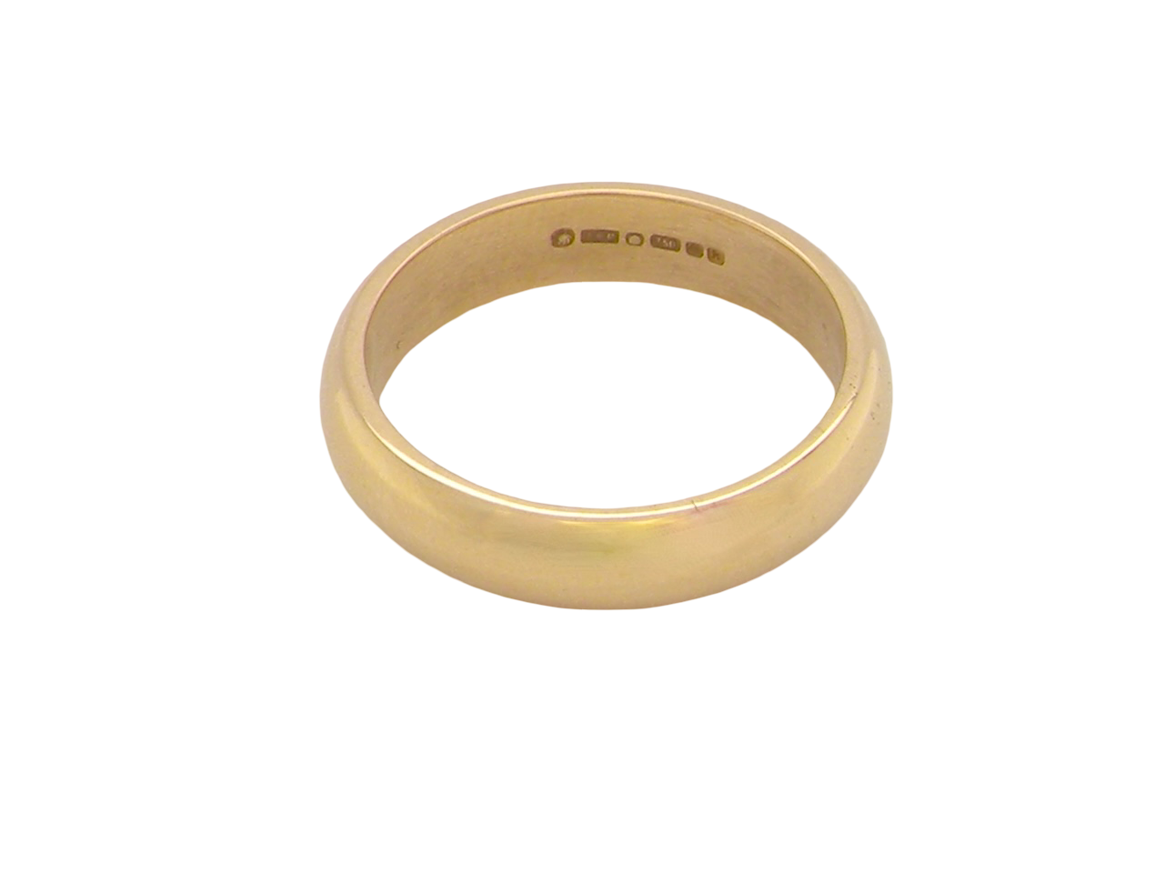 D shaped wedding ring -18ct gold