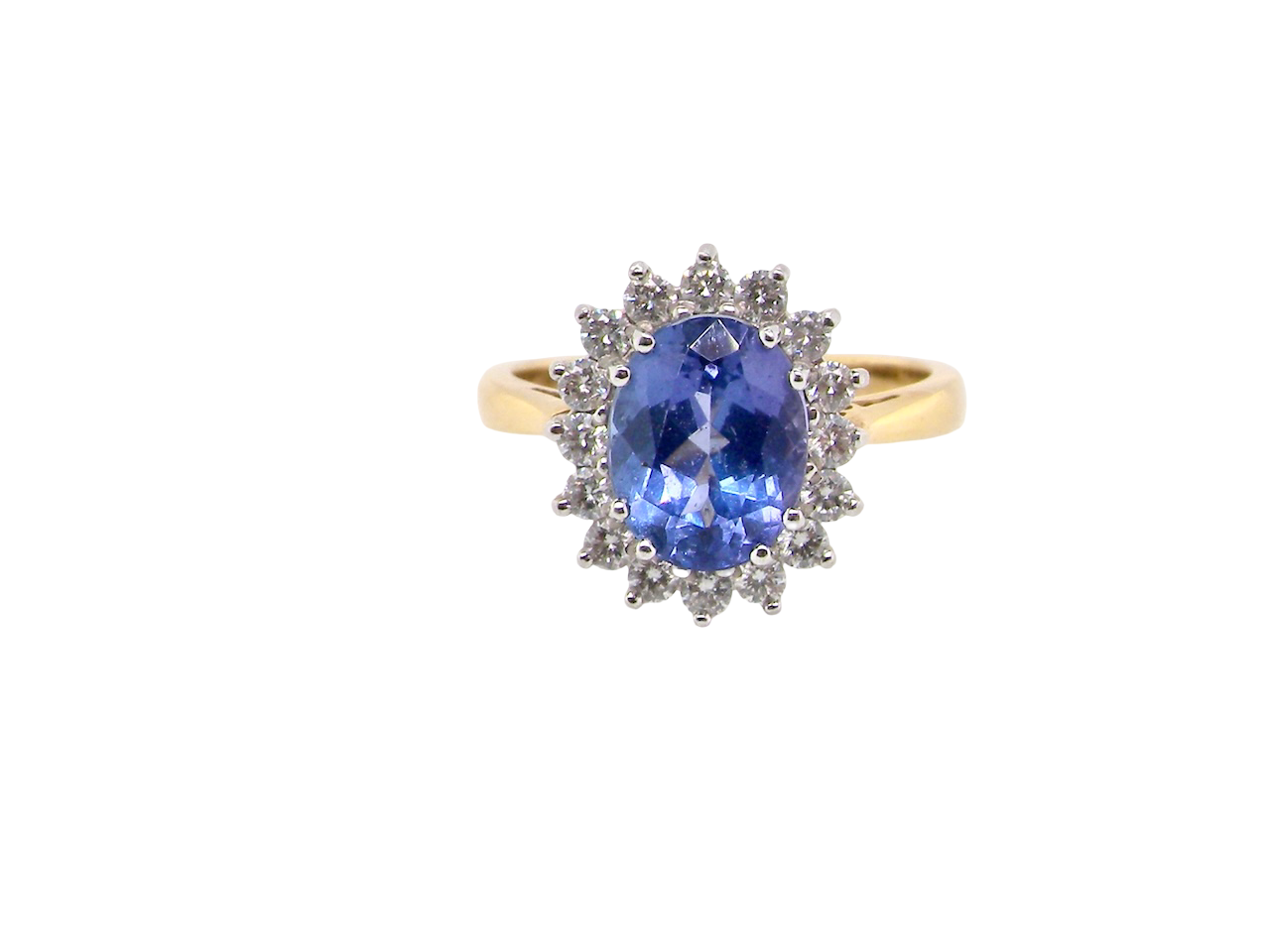 A Tanzanite and Diamond Cluster Ring