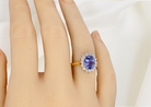 A Tanzanite and Diamond Cluster Ring