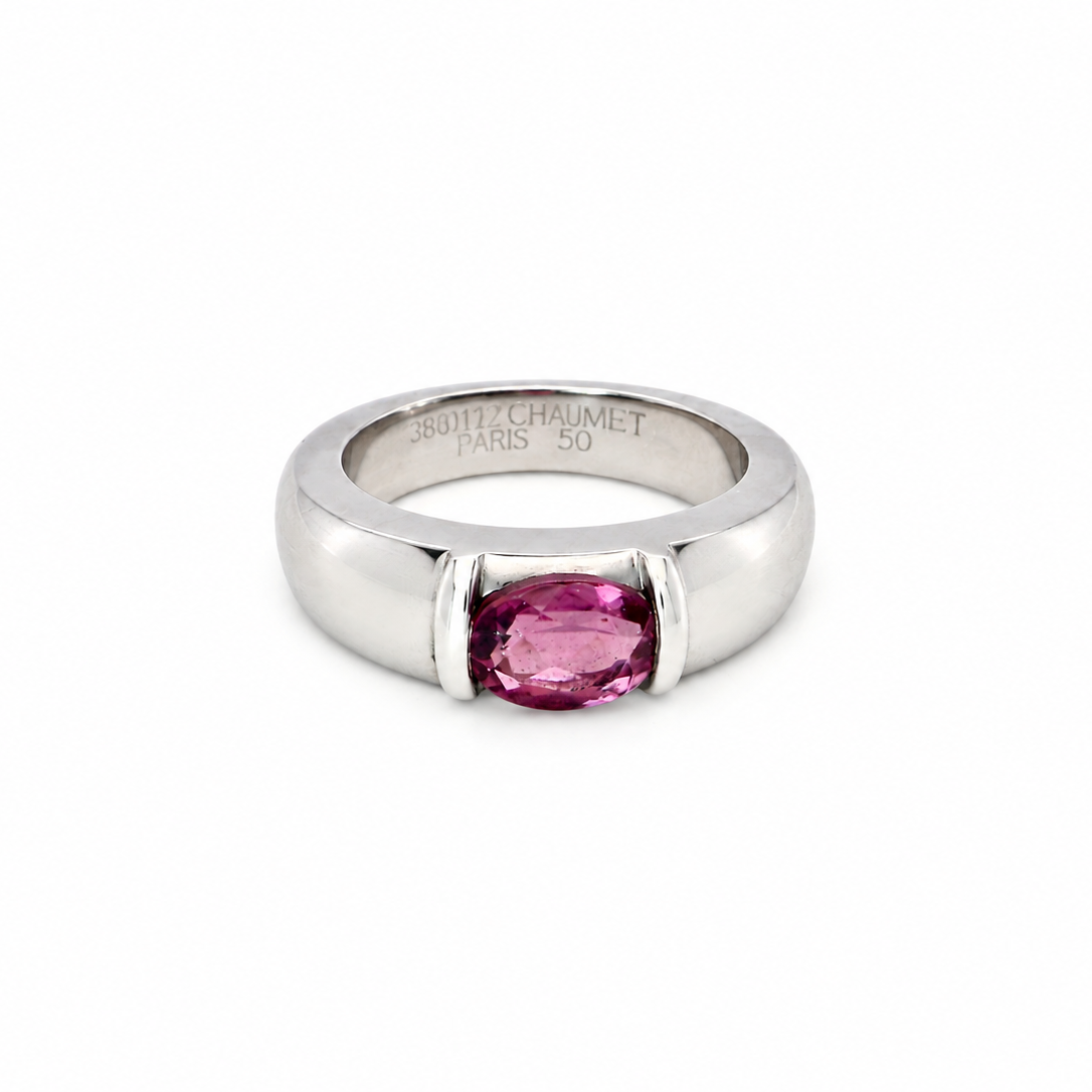 From the House of Chaumet, Paris, a solitaire ring.