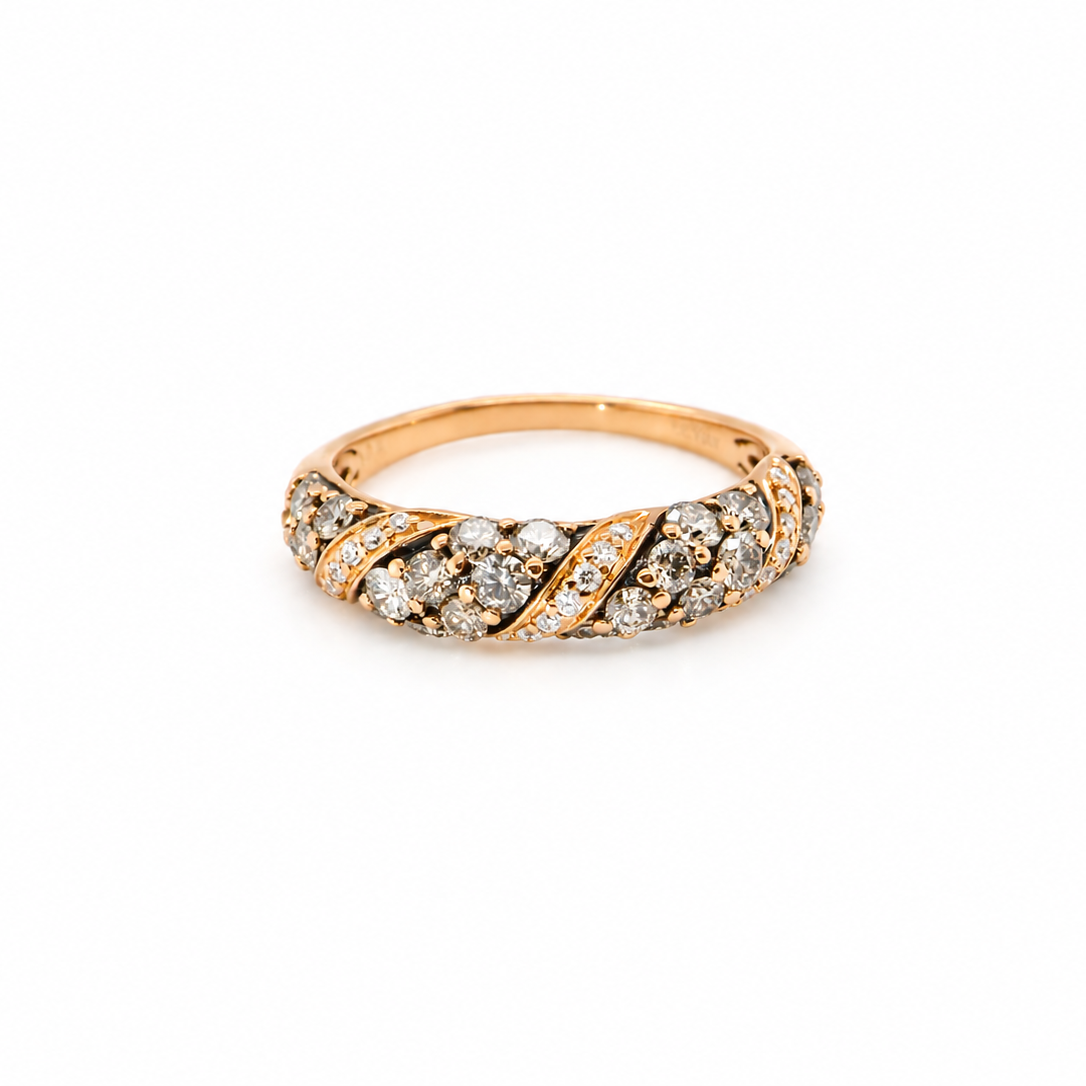 From the Le Vian Collection a delightful 14 carat rose gold half hoop ring. 