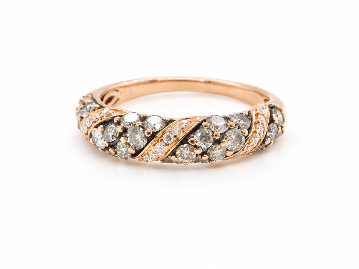 From the Le Vian Collection a delightful 14 carat rose gold half hoop ring. Le Vian