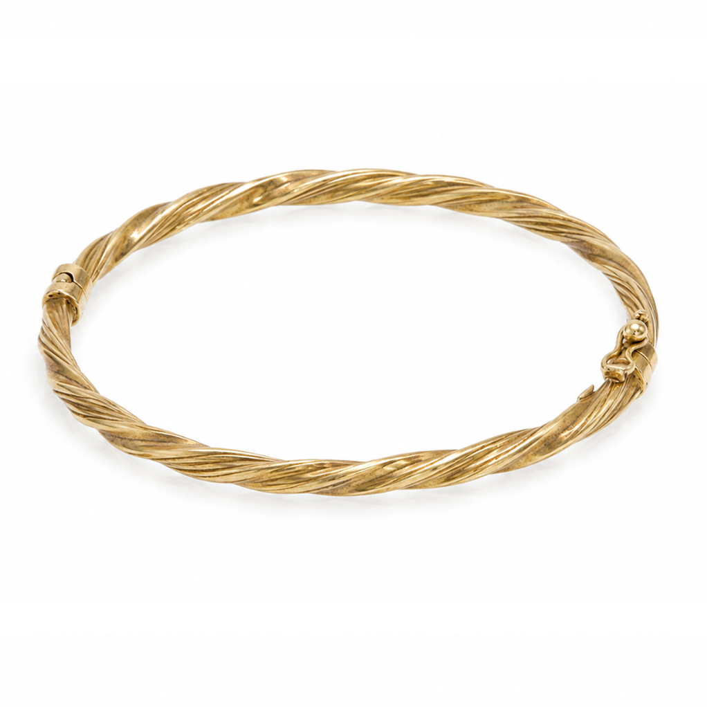 9ct gold twist bangle