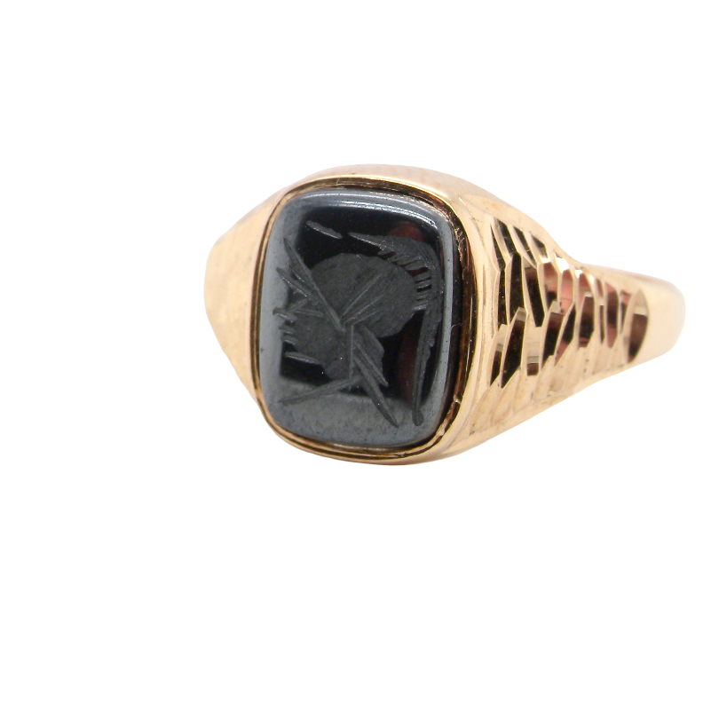 Haematite signet ring
