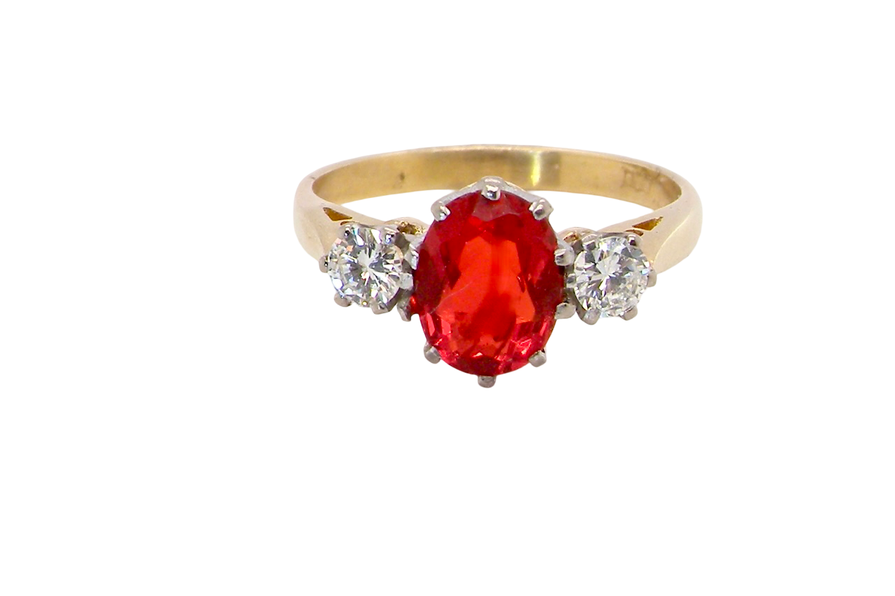 If orange is your favourite colour, this stunning ring is just for you! A vibrant fireglow orange opal sets this ring apart form the everyday norm!