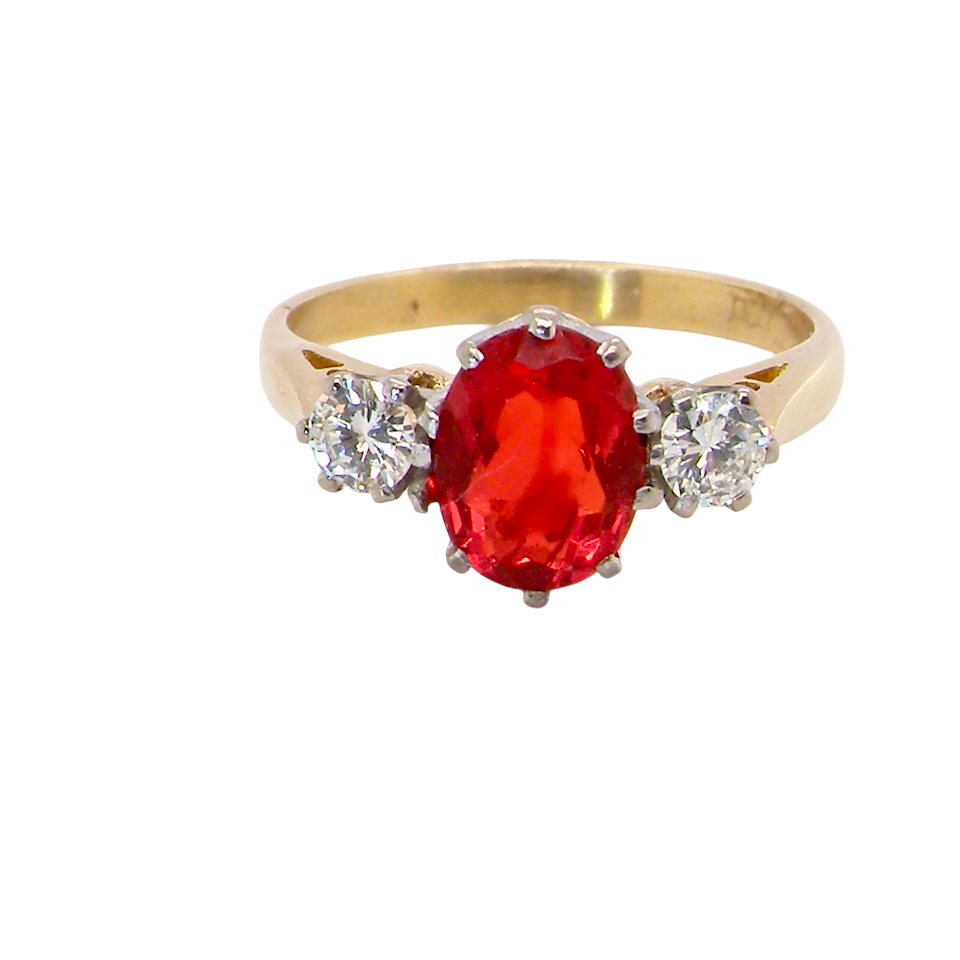 If orange is your favourite colour, this stunning ring is just for you! A vibrant fireglow orange opal sets this ring apart form the everyday norm!