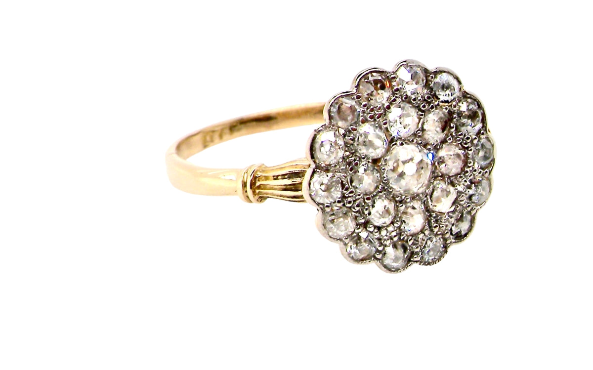 edwardian diamond cluster ring