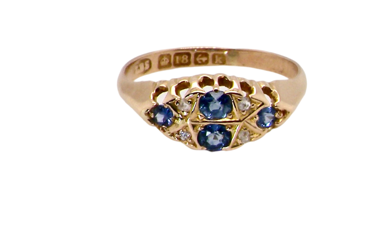 Sapphire and Diamond Antique Ring