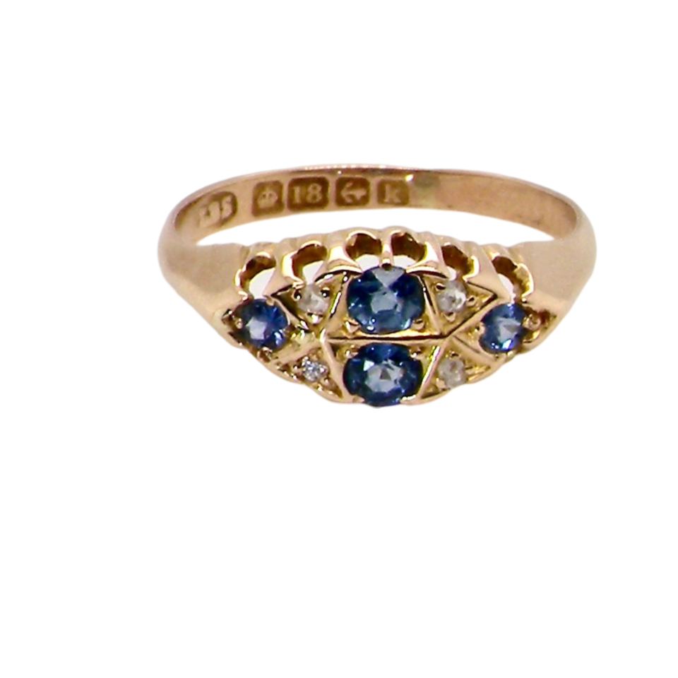 Sapphire and Diamond Antique Ring