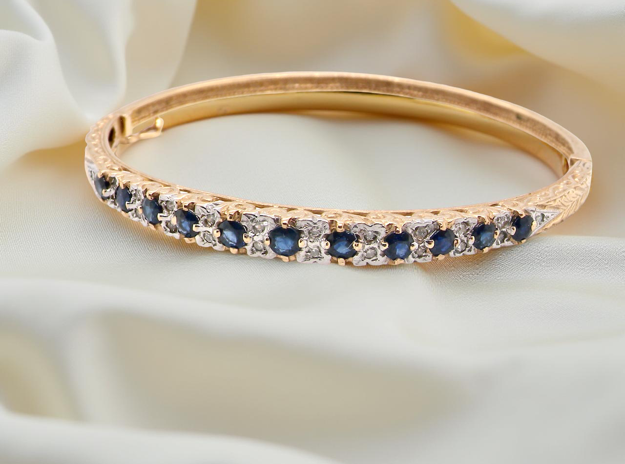 Sapphire and Diamond Bangle