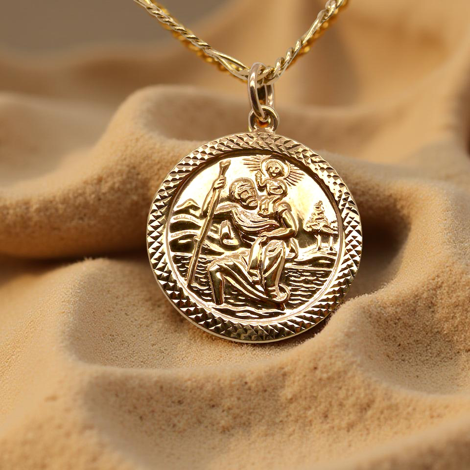The Patron Saint for Travellers, St Christopher medallion. 