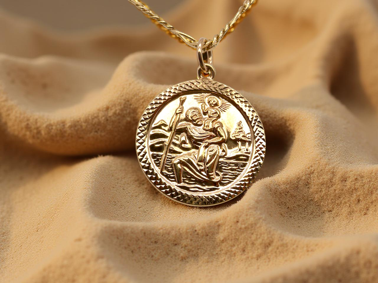 The Patron Saint for Travellers, St Christopher medallion. 