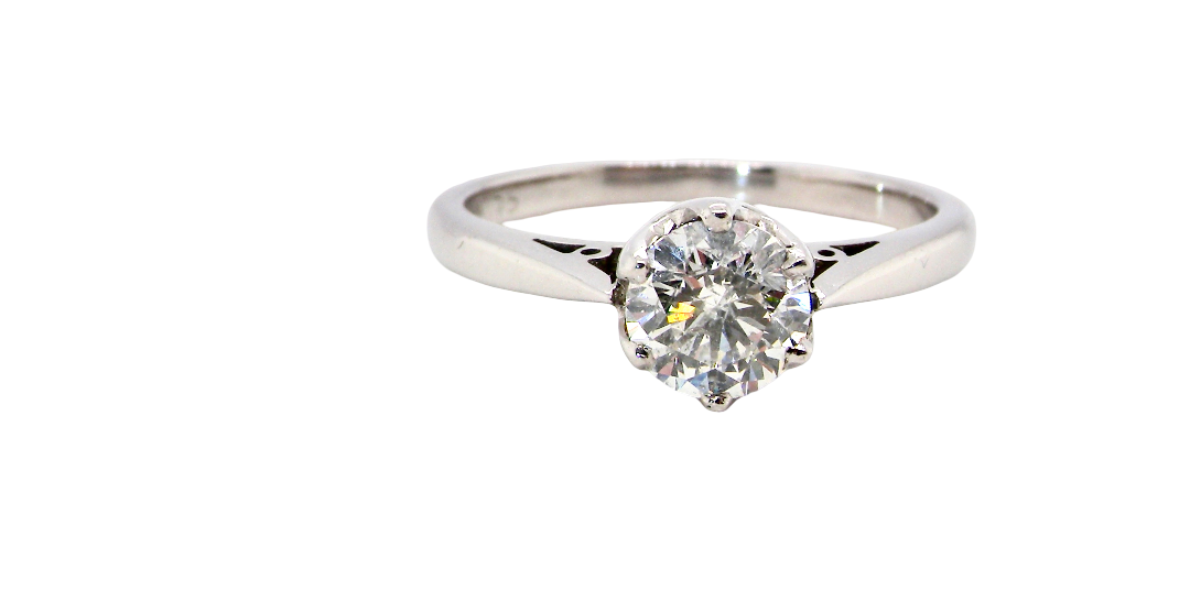 This is the number one choice for an engagement ring, the classic solitaire. 3/4ct