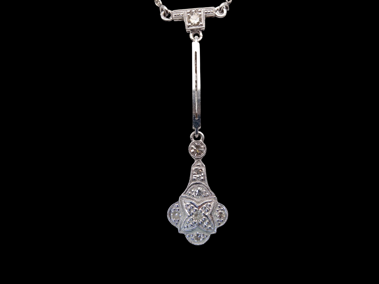 base view beautiful original Art Deco Diamond pendant