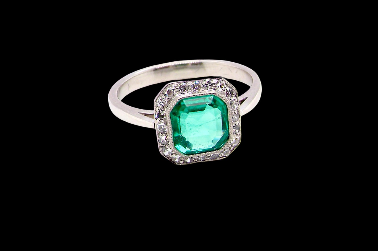 beautiful emerald rings we have had in our collections. The ring from the Art Deco period is set with an emerald centre stone.