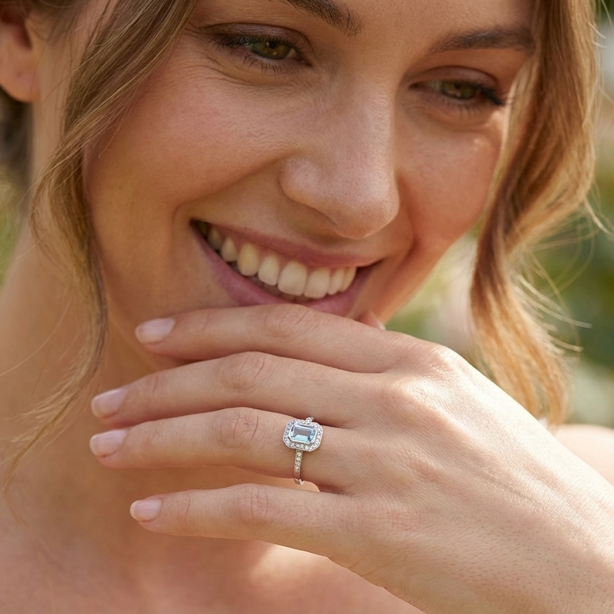 captivating step-cut aquamarine model
