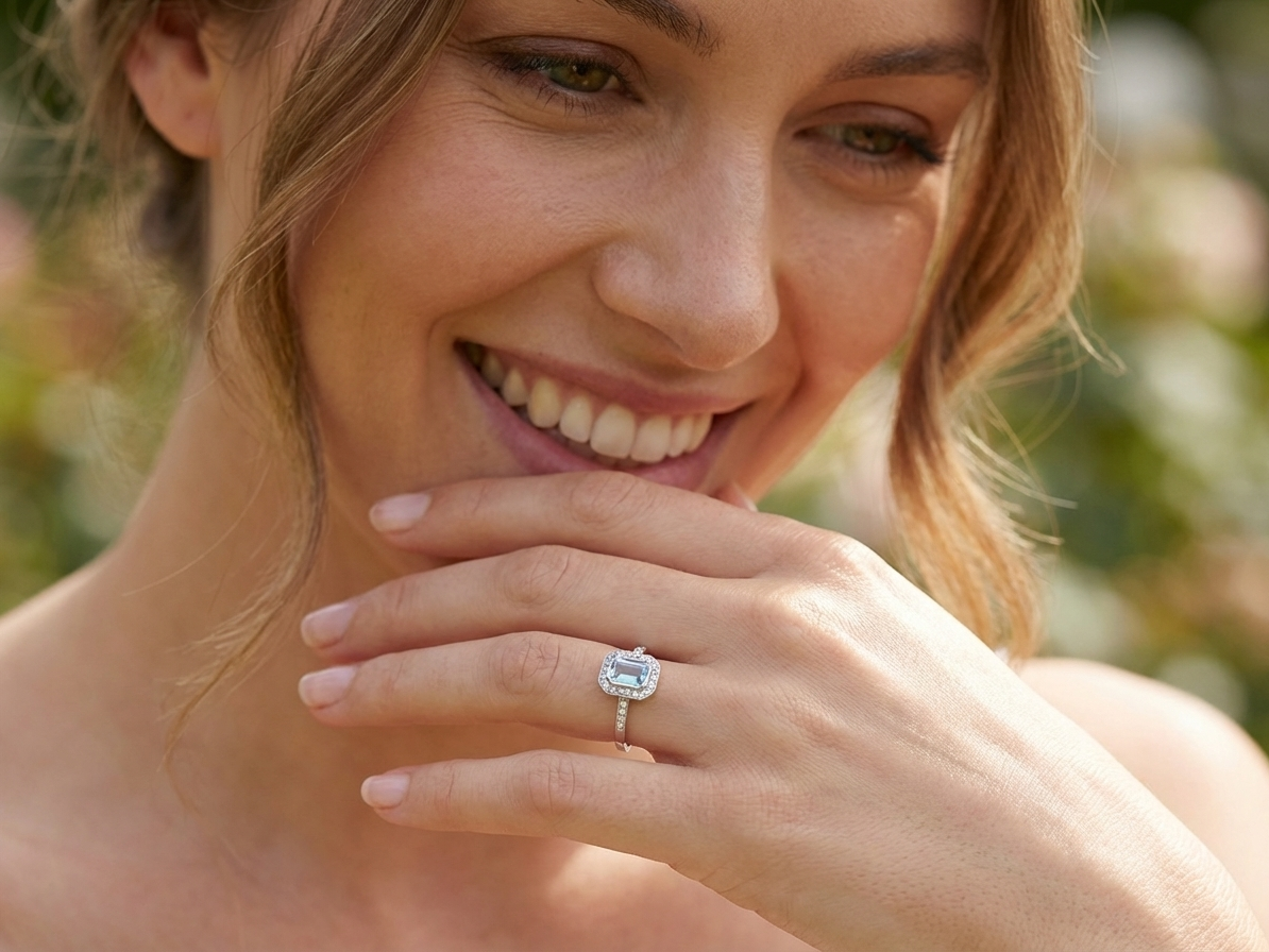 captivating step-cut aquamarine model