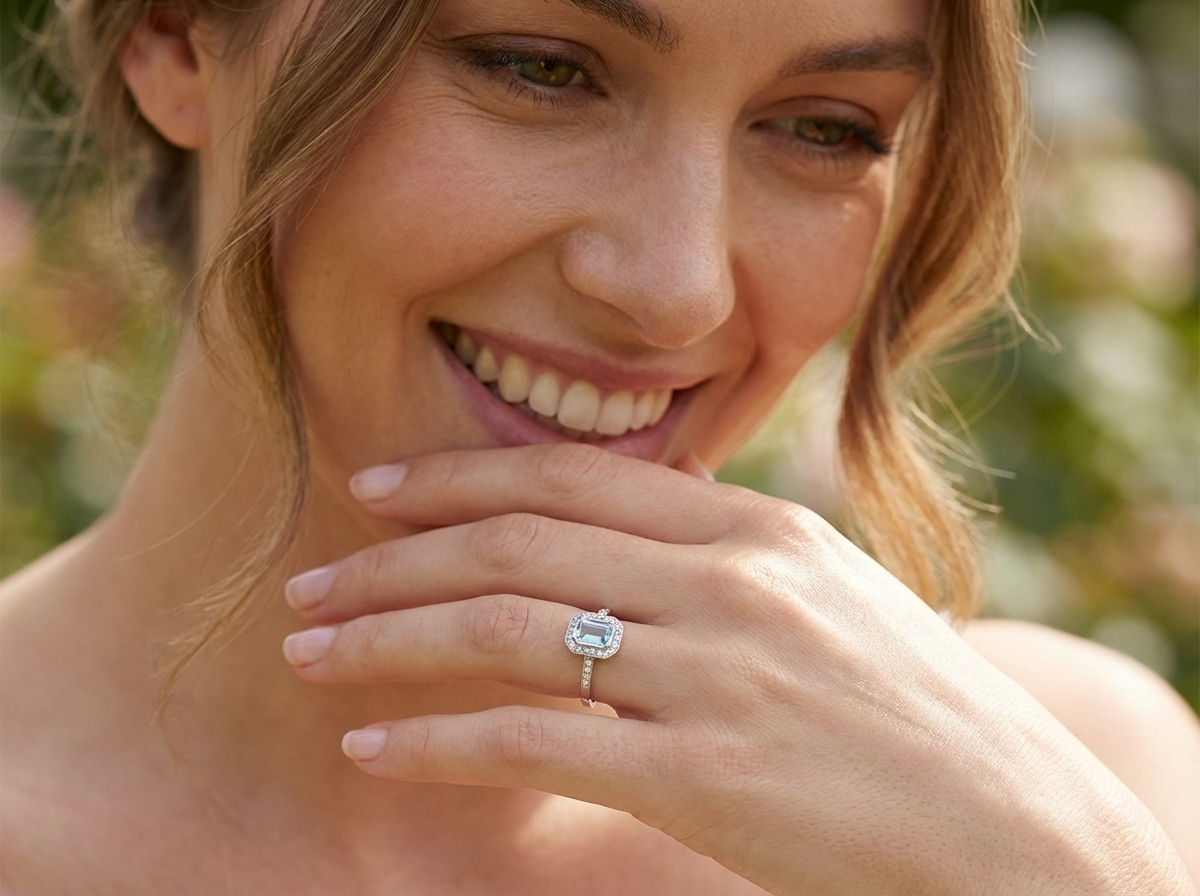 captivating step-cut aquamarine model