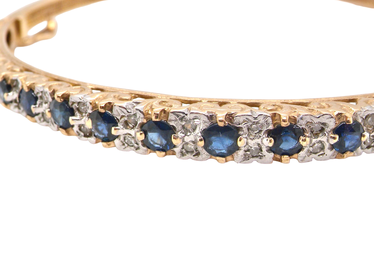 A Sapphire and Diamond Bangle