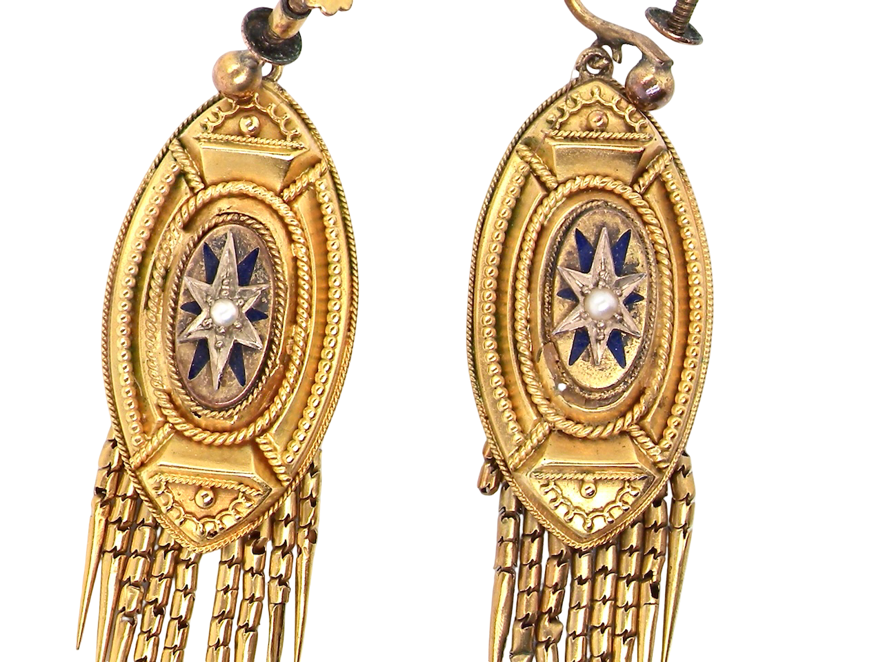 An impressive pair of Victorian earrings