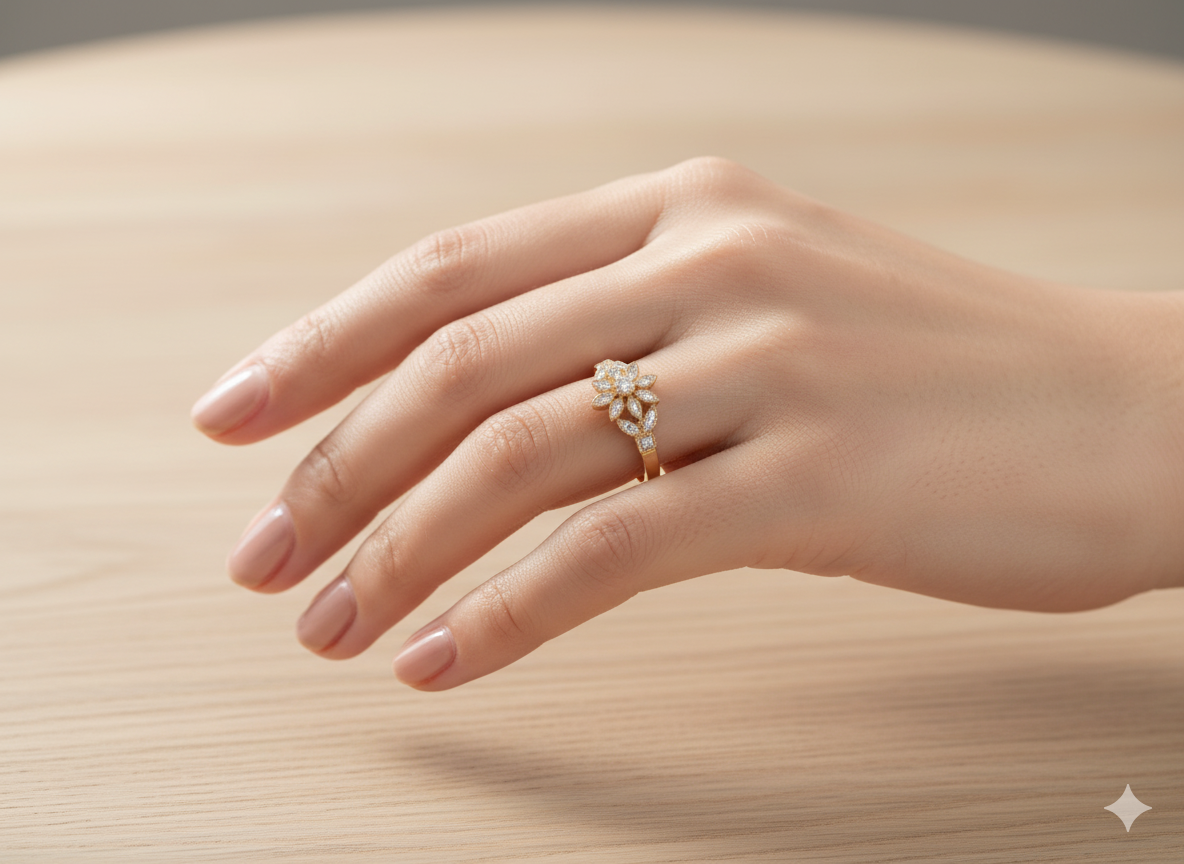 A pretty Diamond cluster ring