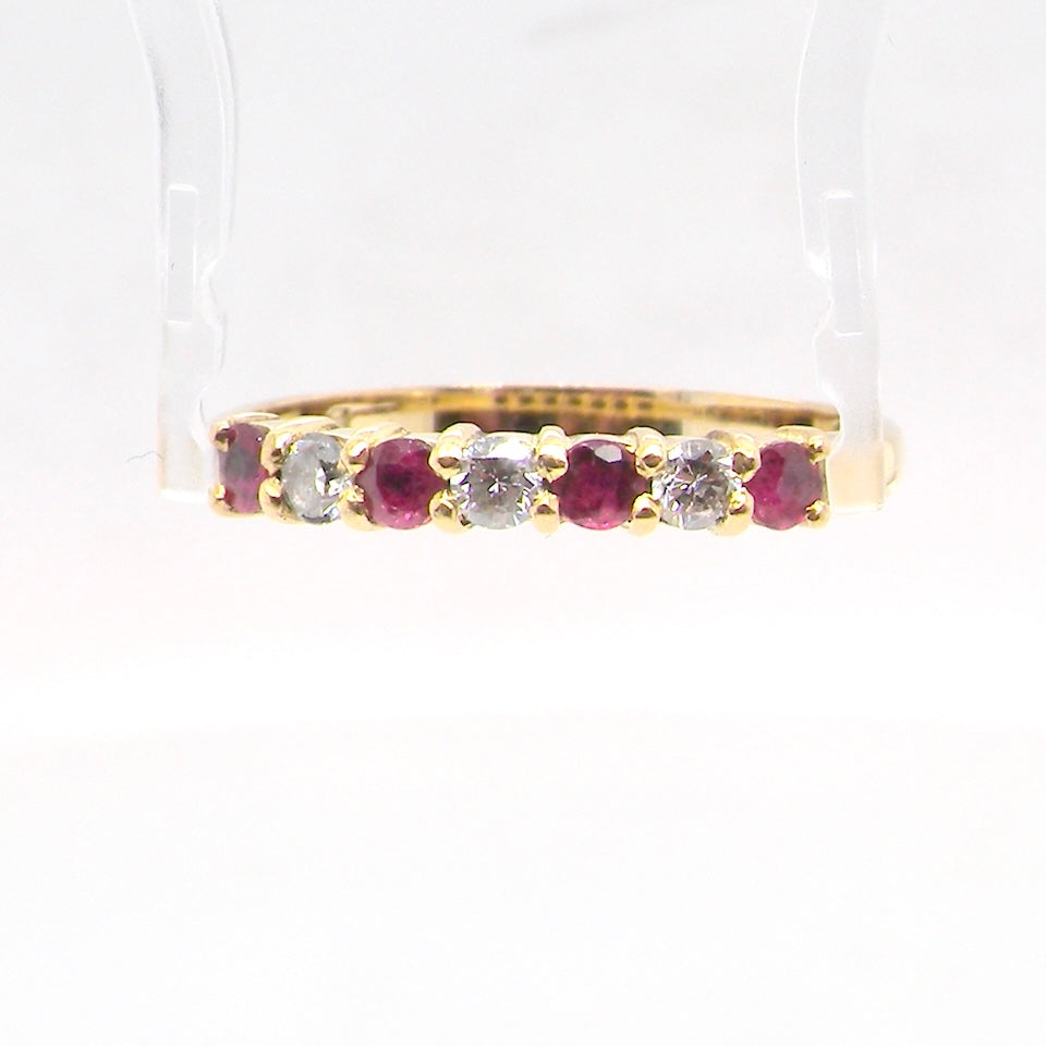 A Ruby and Diamond eternity ring 7 stone