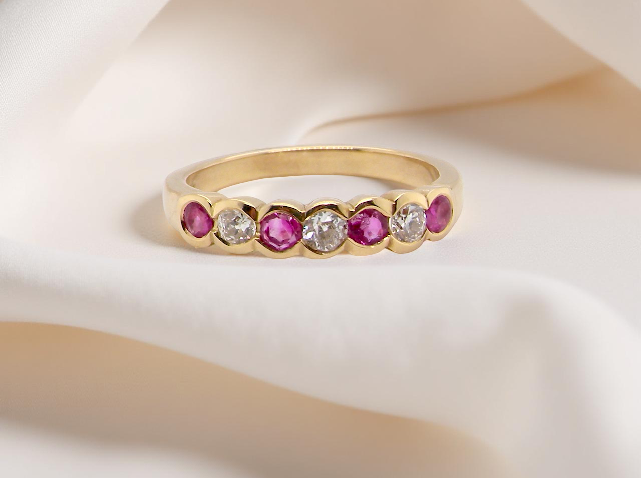 half-hoop eternity ring crafted in 18ct yellow gold A