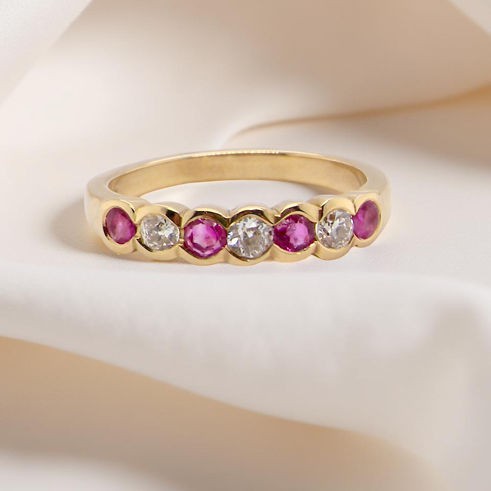 half-hoop eternity ring crafted in 18ct yellow gold A