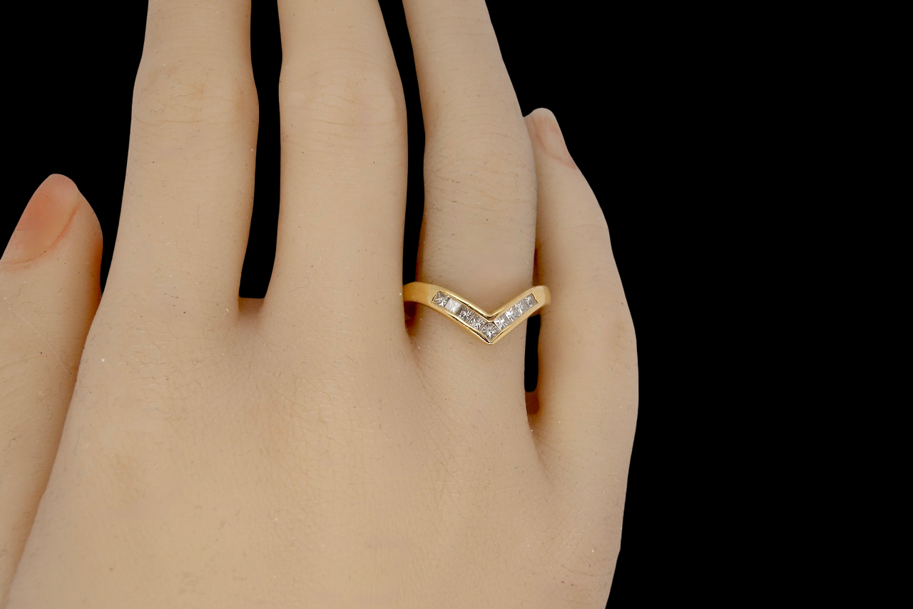 hand A Diamond wishbone ring