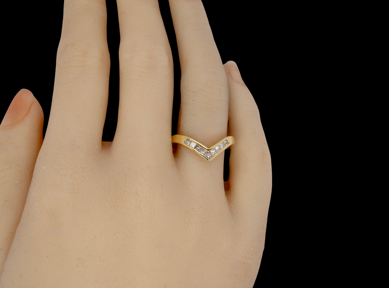 hand A Diamond wishbone ring