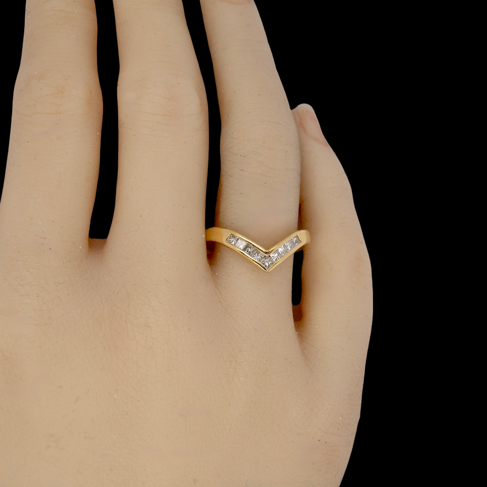 hand A Diamond wishbone ring